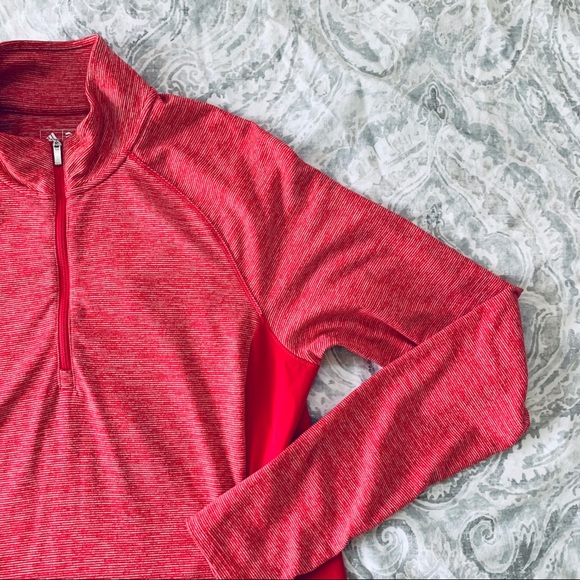 adidas Tops - NWOT Adidas Half Zip Pullover Medium Red